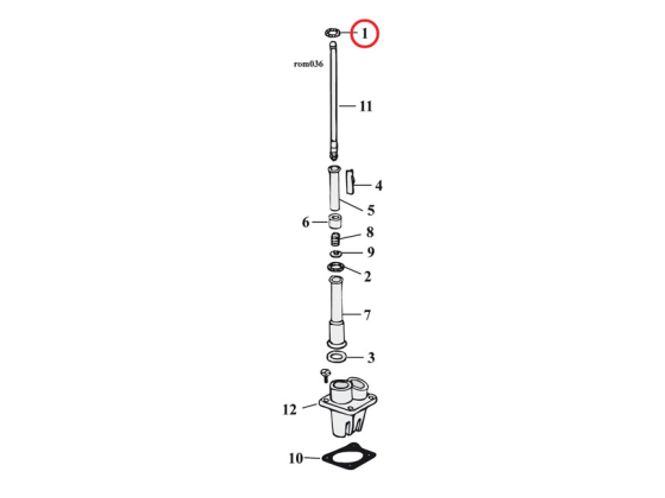 Hovedbilde O-RING, ROCKER/PUSHROD/KICKSTART SHAFT/OIL DEFL. PLATE