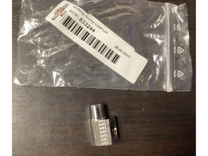 Hovedbilde Oil fitting chrome 1/4NPTx90