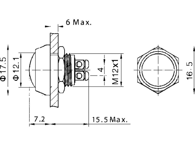 Push Button M12x1 