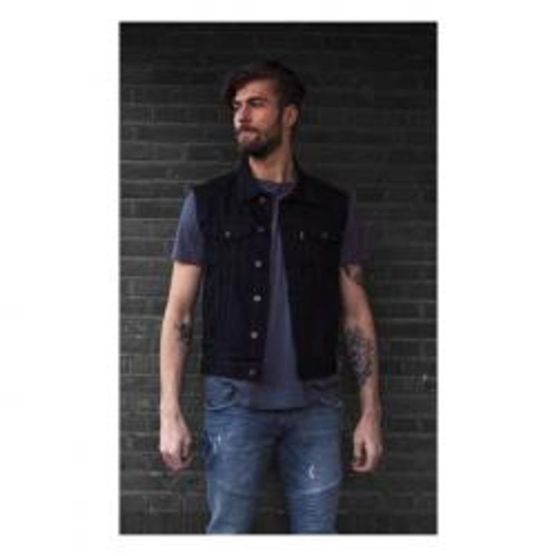 DENIM VEST BLACK, 