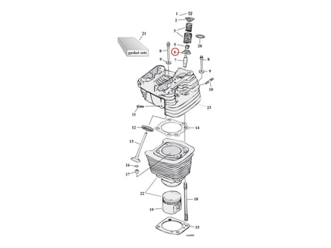 Hovedbilde LOWER VALVE SPRING COLLAR SET. STEEL. STD