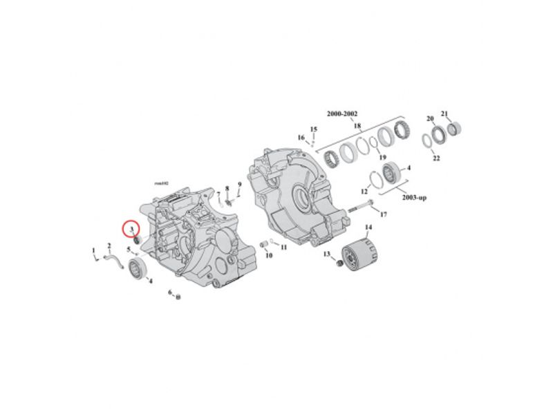 S&S,  NEEDLE BEARING. INNER, 99-06 TCA/B, kam lager